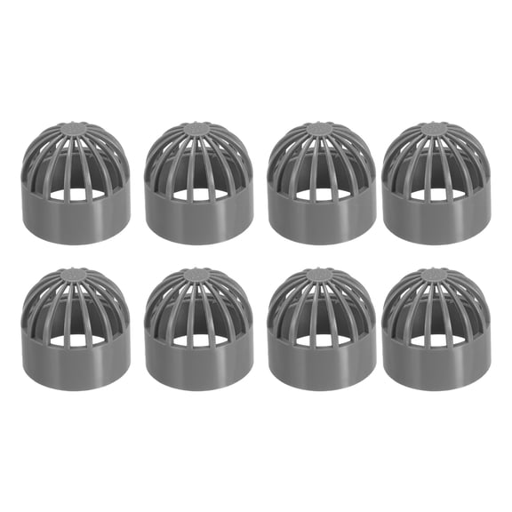 Uxcell 1.6 Inch (40mm) Fish Cover Permeable Cap, 8Pcs Aquarium Guard, Gray