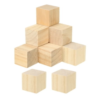 Wooden Cubes, 1.5 inch Natural Wood Blocks, 10pcs Unfinished Square Blocks with Rounded Corners for Crafts, Alphabet Blocks, Number Cubes or Puzzles