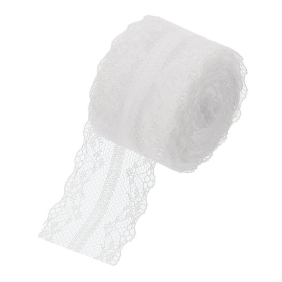 Uxcell 1.6 Inch Wide 11 Yard Lace Ribbon Light White Lace Trim Ribbon for Gift Wrapping, Wedding Decor Sewing Making