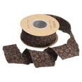 thumbnail image 1 of Uxcell Embossed Floral Ribbon, Gifts Wrap Ribbons Lace Trim Embroidered Flower for Wedding Party Cake Brown 1.6 inch x 10 Yards, 1 of 5