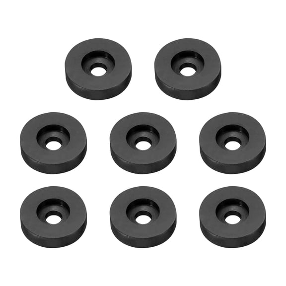 Uxcell 1.6" OD 0.4" ID Count Sink Hole Rubber Anti Vibration Foot Pad Bumper 8Pcs, Black