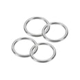 thumbnail image 1 of Uxcell 1.6" Seamless Metal O Rings, 4 Pack 304 Stainless Steel O-Ring Solid Round Rings for Macrame, DIY Craft, 5x40mm, 1 of 5