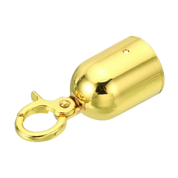 Uxcell 1.6" Stanchion Rope End Stopper Cord End Caps Barrier Rope End Cap Snap Hooks for Crowd Control, Golden