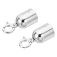 thumbnail image 1 of Uxcell 1.6" Stanchion Rope End Stopper Cord End Caps Barrier Rope End Cap Snap Hooks for Crowd Control, Silver 2 Pack, 1 of 6
