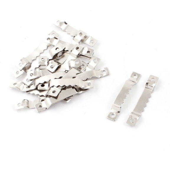 Uxcell 1.6" x 0.28" Metal Saw Tooth Picture Photo Frame Hanger Clips, 20 Pck