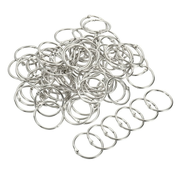 Uxcell 1.61" Dia Detachable Binder Rings Index Snap Metal Clips, Silver Tone 100 Pack