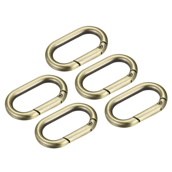 Uxcell 1.61 Inch Spring Oval Ring Round Snap Clip Trigger for Bag Purse Keychain, 5Pack Bronze