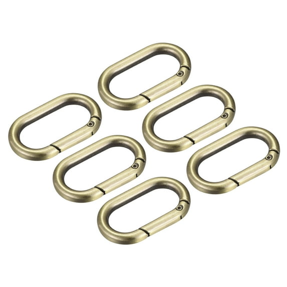 Uxcell 1.61 Inch Spring Oval Ring Round Snap Clip Trigger for Bag Purse Keychain, 6Pack Bronze