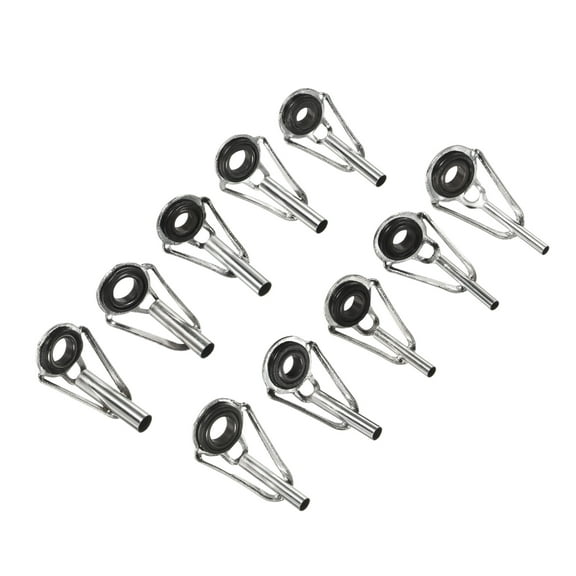 Uxcell 1.63.6mm Tube Dia Iron Fishing Rod Tips Repair Kit, Silver Tone 50 Pack