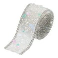 thumbnail image 1 of Uxcell 1.64 FT x 1 Inch Hotfix Crystal Beaded Rhinestone for Clothes Bag Shoes White Gems,Silver Chain, 1 of 5