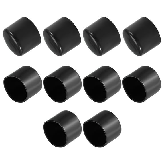 Uxcell 1.65'' Screw Thread Protectors Rubber Vinyl End Caps Rubber Black 10pcs