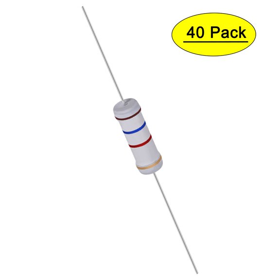 Uxcell 40Pcs 3W 3 Watt Metal Oxide Film Resistor 1.6K Ohm ±5% Tolerance