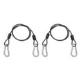 thumbnail image 1 of Uxcell 1.6ft (19.7") Security Steel Cable with Snap Hook, 2Pcs Coated Flexible Double Loop Wire Rope Bike Cable Lock Security Chain for Outdoor Travel Luggage, Gun Gray, 1 of 7