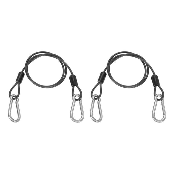 Uxcell 1.6ft (19.7") Security Steel Cable with Snap Hook, 2Pcs Coated Flexible Double Loop Wire Rope Bike Cable Lock Security Chain for Outdoor Travel Luggage, Gun Gray