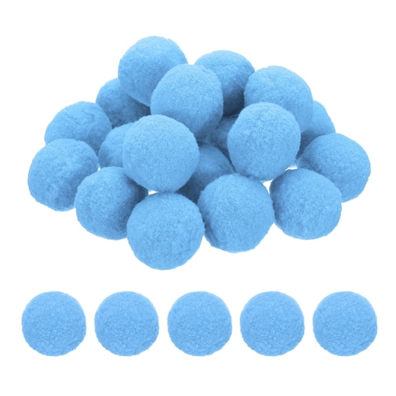 Uxcell 1.6inch Pom Poms for Crafts, 20pcs Small Pompoms for Crafts Mini Puff Balls Bulk High Elasticity Fuzzy Balls for Hats Christmas Art DIY, Blue