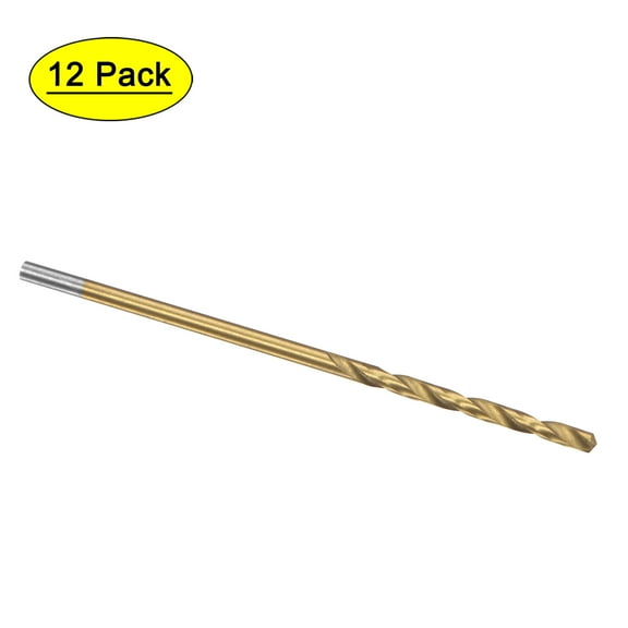 Uxcell 1.6mm High Speed Steel Straight Shank Twist Drill Bit Fully Ground Titanium Coated 12 Pack