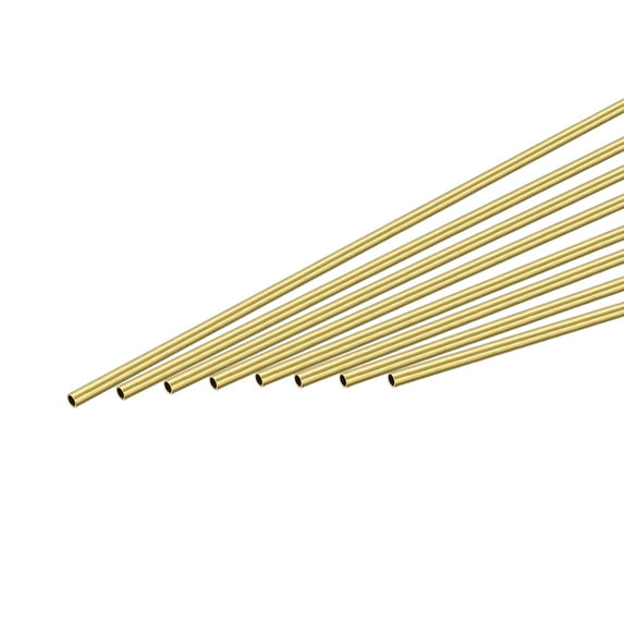 Uxcell 1.6mm OD 0.25mm Wall Thickness 300mm Length Brass Round Tube 8 Pack