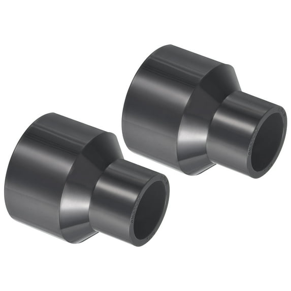 Uxcell Reducer Pipe Fitting Straight Socket Coupling Connector, Grey 1.6x1" 2