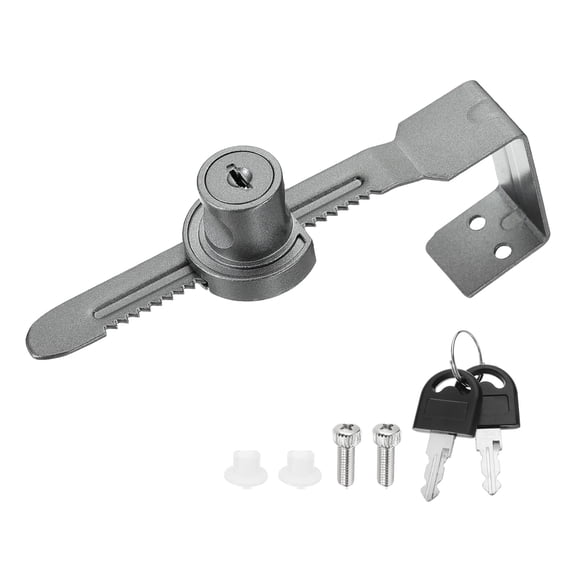 Uxcell 1.7" Sliding Glass Door Ratchet Lock, Keyed Alike Secure Showcase Display Case Lock - No Drill, for 30-40mm/ 1.18-1.57 inch Cabinet Stores Glass Door, Grey