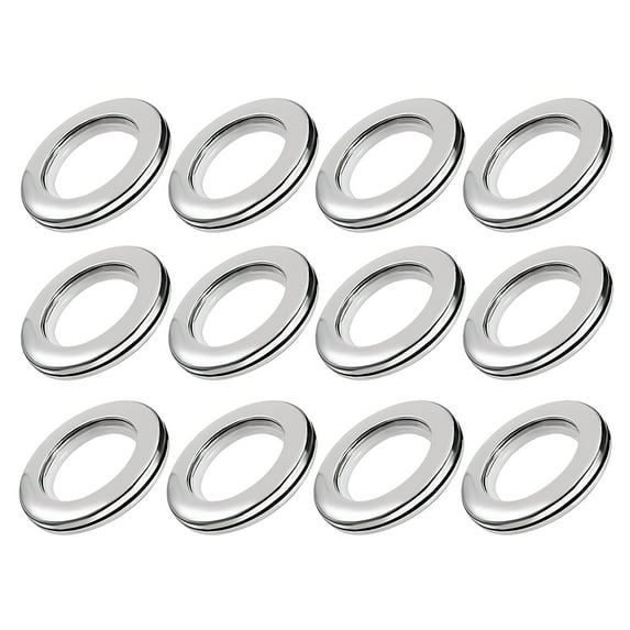 Uxcell 1.7 inch Inner Dia Curtain Grommets Plastic Silver Tone 12 Pack