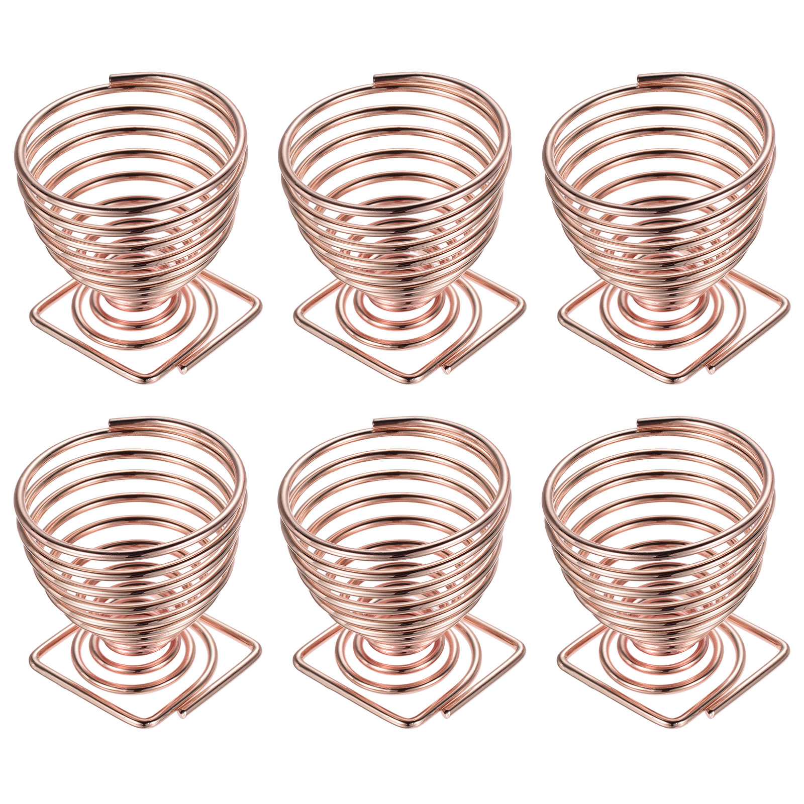 Uxcell 1.7" x 1.7" x 2" Air Plant Holder, 6 Pack Plant Stand Rack Pot Containers for Home Wedding, Rose Gold - image 1 of 6
