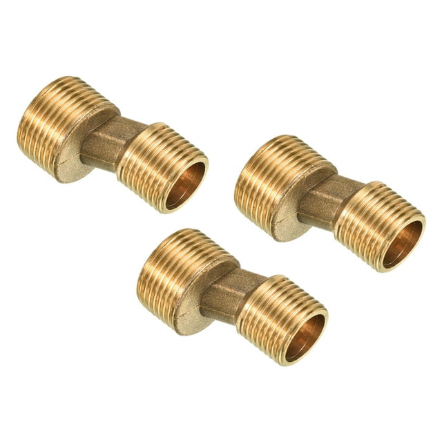 Uxcell 1.73'' G1/2 to G3/4 Male Thread Bathtub Faucet Adapter Brass