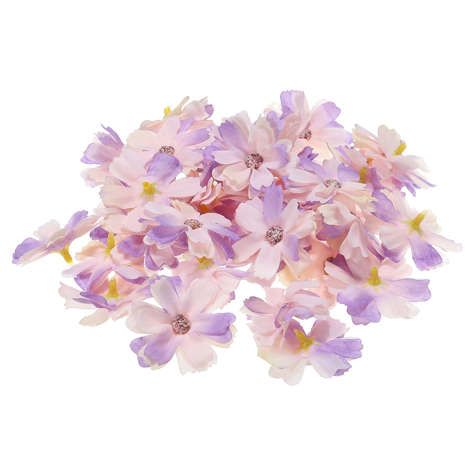 Uxcell 1.77" Artificial Multi-layered Flower Heads, 50 Pack Silk Multi ...
