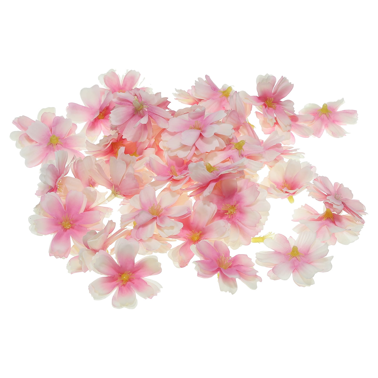 Uxcell 1.77" Artificial Plum Blossom Flower Heads, 30 Pack Silk Plum ...
