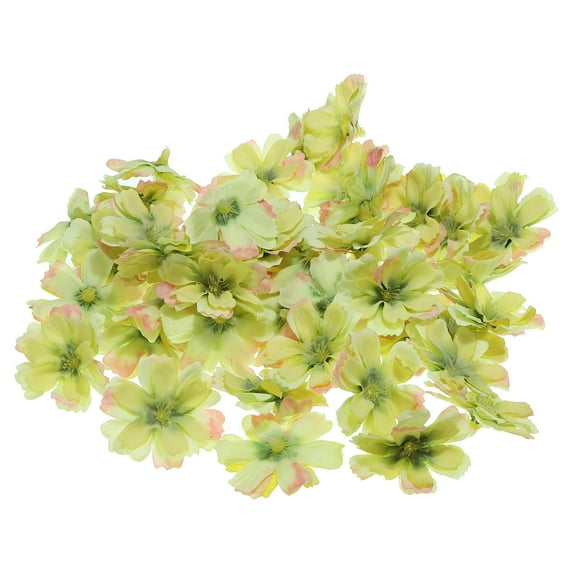 Uxcell 1.77" Artificial Plum Blossom Flower Heads, 50 Pack Silk Plum Blossom Fake Heads for Wedding DIY Craft, Green