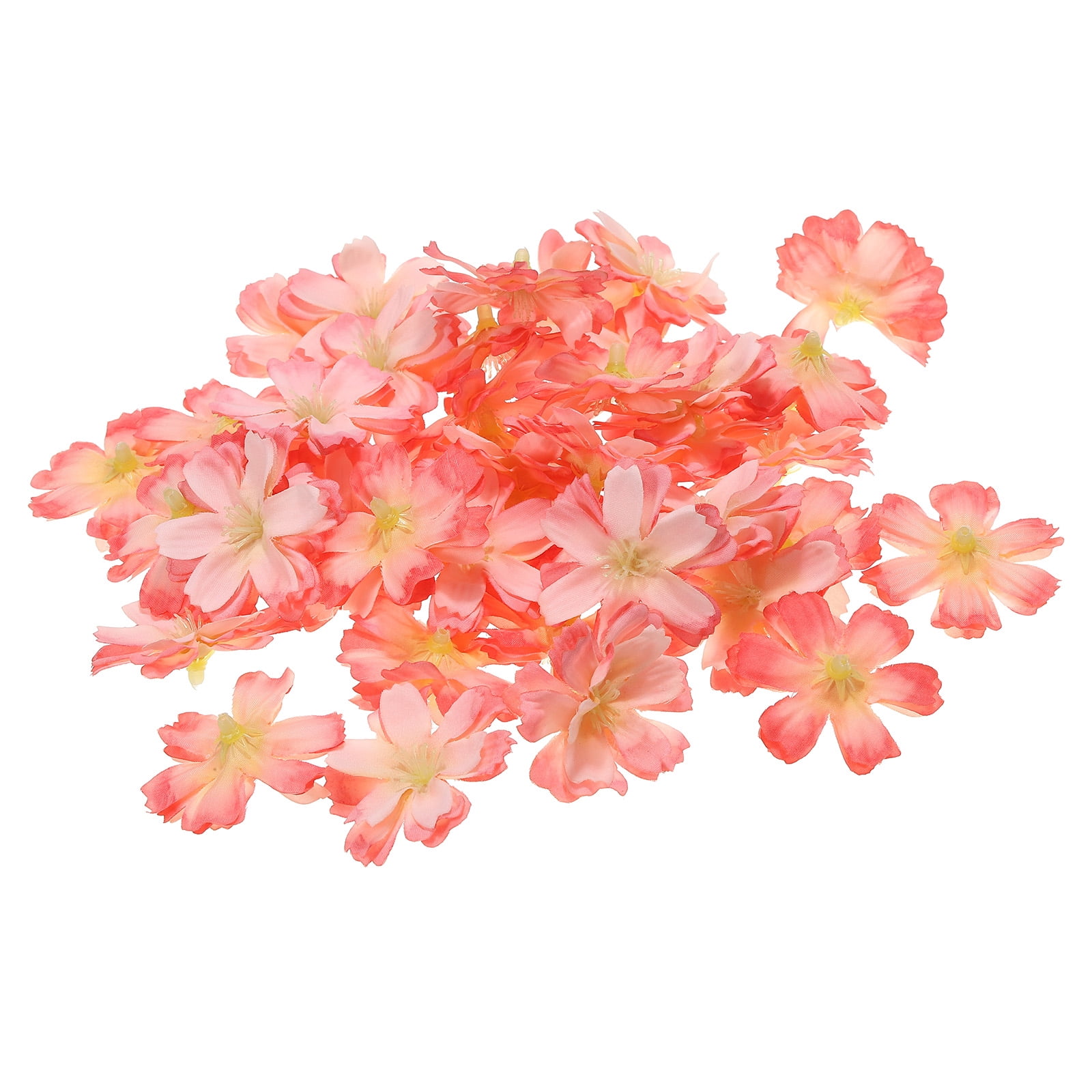 Uxcell 1.77" Artificial Plum Blossom Flower Heads, 50 Pack Silk Plum ...