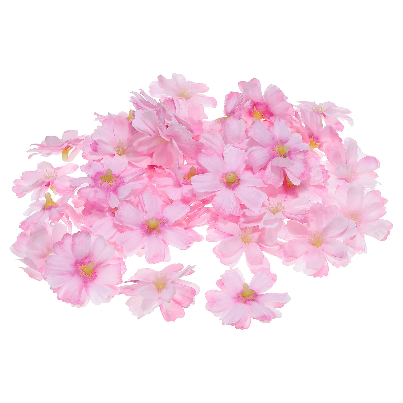 Uxcell 1.77" Artificial Plum Blossom Flower Heads, 50 Pack Silk Plum ...