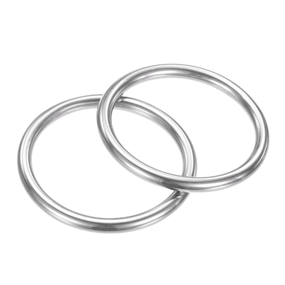Uxcell 1.77 Inch Dia Metal O Rings [2Pcs] - 316 Stainless Steel 0.2 Inch THK Multi-Purpose Welded Round Rings Use for Crafts