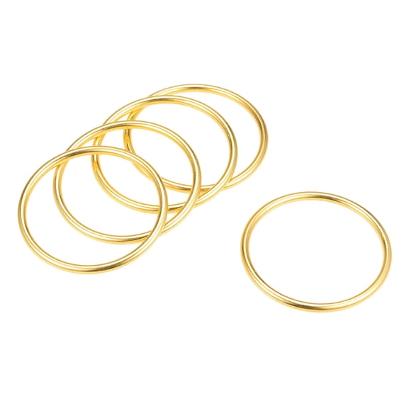 Uxcell 1.77'' O-Ring Buckle for Hardware Bags Craft DIY Accessories Zinc Alloy Gold Tone 5pcs