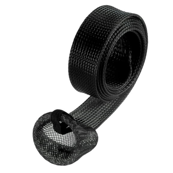 Uxcell 1.7m Black Fishing Rod Sleeve Rod Sock Braided Mesh Rod Protector 2 Pack