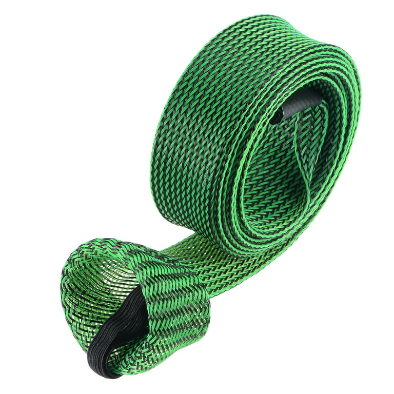 Uxcell 1.7m Black Green Fishing Rod Sleeve Rod Sock Braided Mesh Rod  Protector 3 Pack