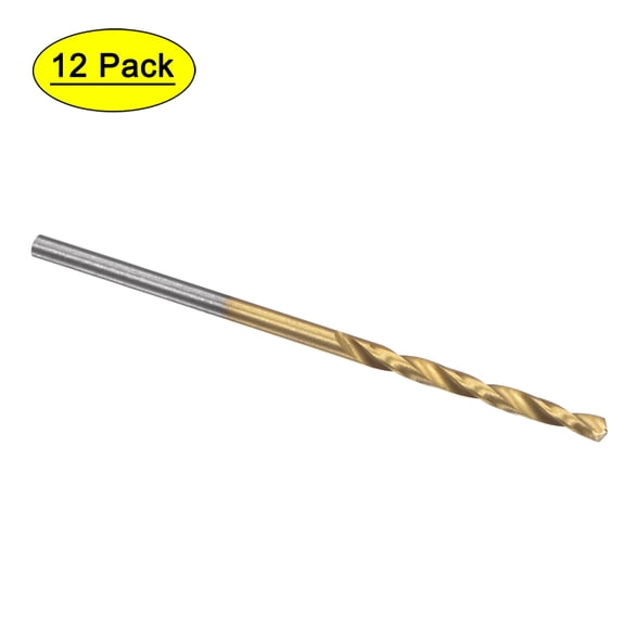 Uxcell 1.7mm High Speed Steel Straight Shank Twist Drill Bit Fully Ground Titanium Coated 12 Pack