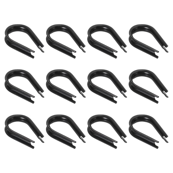 Uxcell 1/8" (3mm) Wire Rope Thimble, 12 Pack 304 Stainless Steel M3 Cable Thimbles Rigging for Lifting Hanging Securing, Black