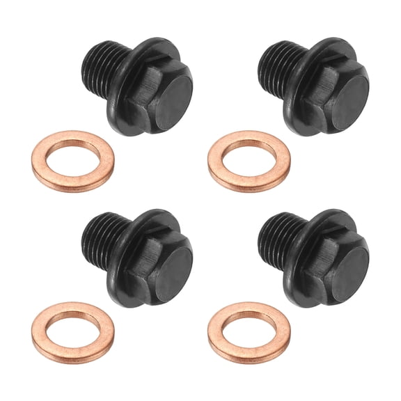 Uxcell 1/8" BSP Male Outer Hex Head Plug, 4 Pcs Thread Socket Outer Hex Head