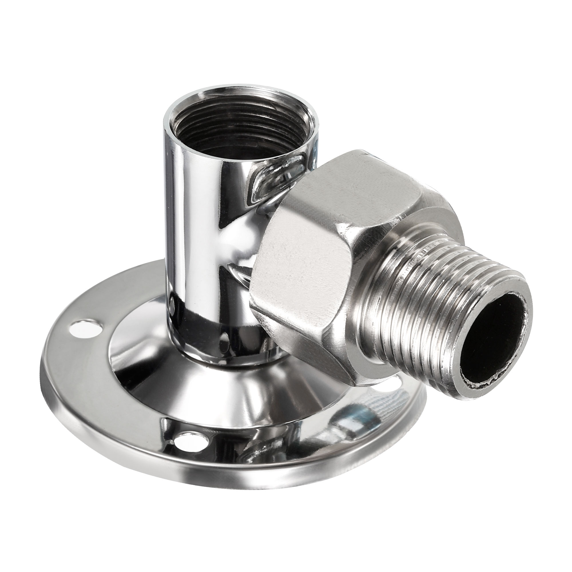 Uxcell 1.8" Copper Chromed Hose Fitting Adapter Bathroom Angled Valve