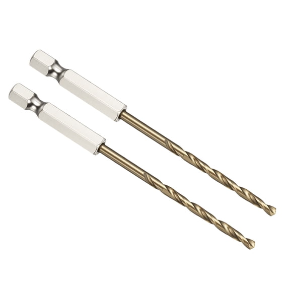 Uxcell 1/8" Drill Bit Hex Shank M35 5% Cobalt HSS for Metal Steel - 2 Pack