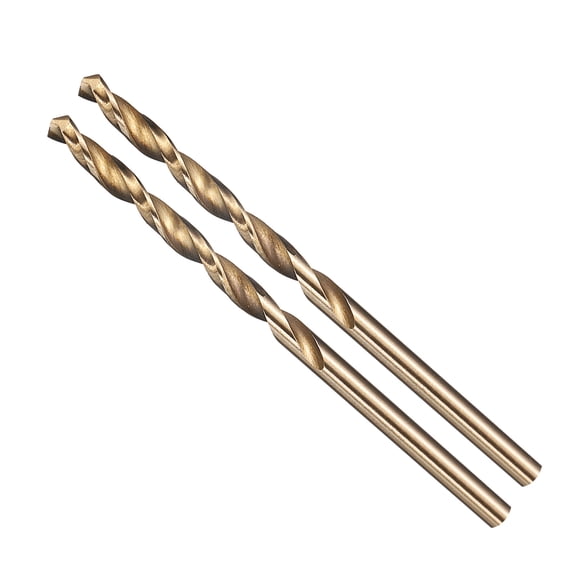 Uxcell 1/8"" Drill Bit Straight Shank 4241 HSS Gold Finish, 2pcs