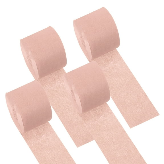Uxcell 1.8 Inch Crepe Paper Streamer, 4 Roll 328ft Soft Paper Streamer Crepe Paper Sheet, Salmon