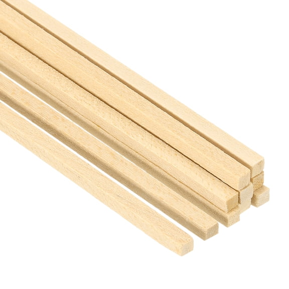 Uxcell 1/8 Inch Dowel Rods Wood Sticks, 10 Pcs 15.7 Inch Long Square Wooden Dowels Unfinished Hardwood Sticks for Craft DIY Supplies