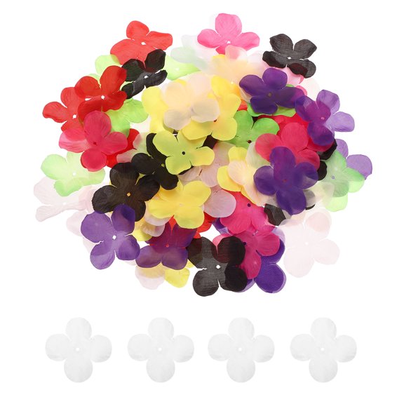 Uxcell 1.8 Inch Flowers Patch, 100Pcs Artificial Flowers Handmade Patches, White