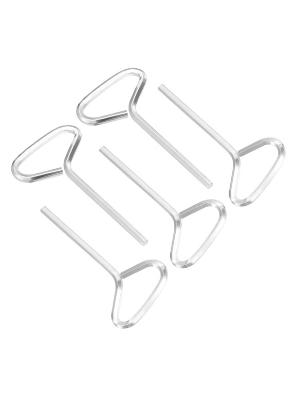 1/8 Inch Hex Key, 5 Pcs Hex Dogging Key T-Shaped Standard Hexagon Wrench Door Keychain for Push Bar Exit Device, Silver