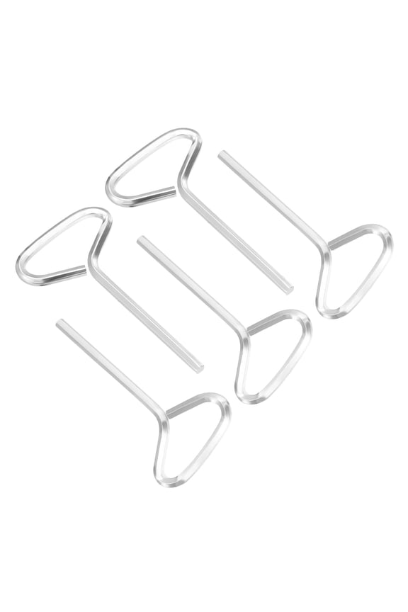 1/8 Inch Hex Key, 5 Pcs Hex Dogging Key T-Shaped Standard Hexagon Wrench Door Keychain for Push Bar Exit Device, Silver