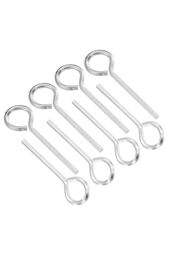1/8 Inch Hex Key, 8 Pcs Hex Dogging Key Round Standard Hexagon Wrench Door Keychain for Push Bar Exit Device, Silver
