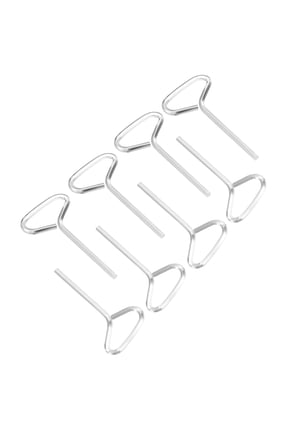 1/8 Inch Hex Key, 8 Pcs Hex Dogging Key T-Shaped Standard Hexagon Wrench Door Keychain for Push Bar Exit Device, Silver