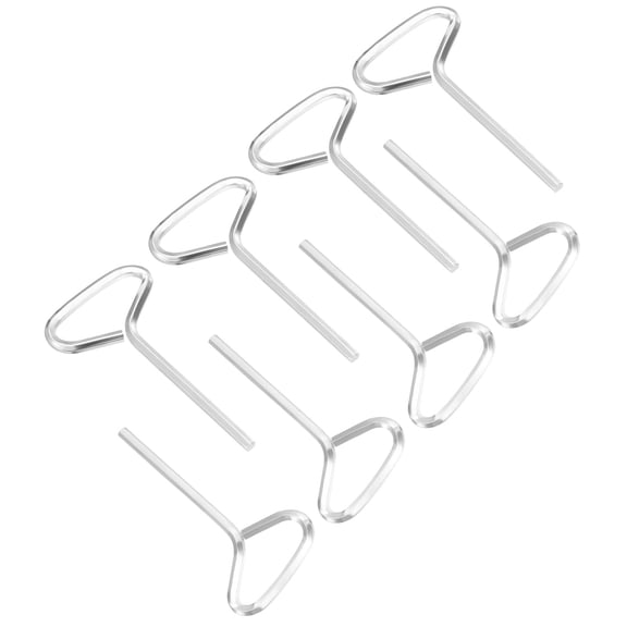 Uxcell 1/8 Inch Hex Key, 8 Pcs Hex Dogging Key T-Shaped Standard Hexagon Wrench Door Keychain for Push Bar Exit Device, Silver