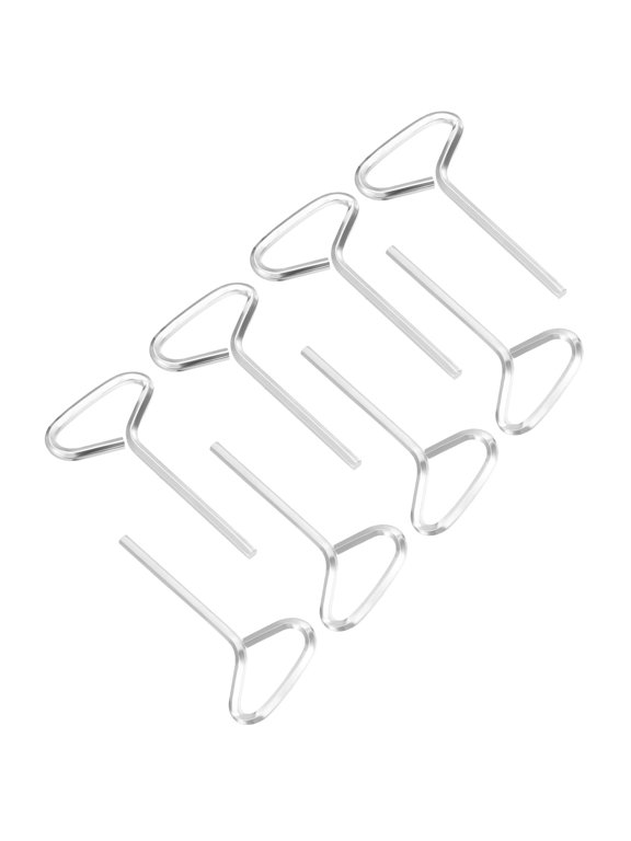 1/8 Inch Hex Key, 8 Pcs Hex Dogging Key T-Shaped Standard Hexagon Wrench Door Keychain for Push Bar Exit Device, Silver